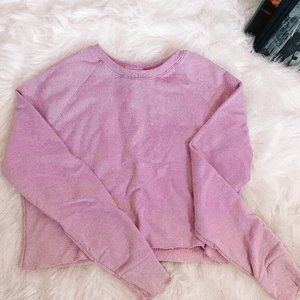 Time and Tru Cropped Lilac Crewneck